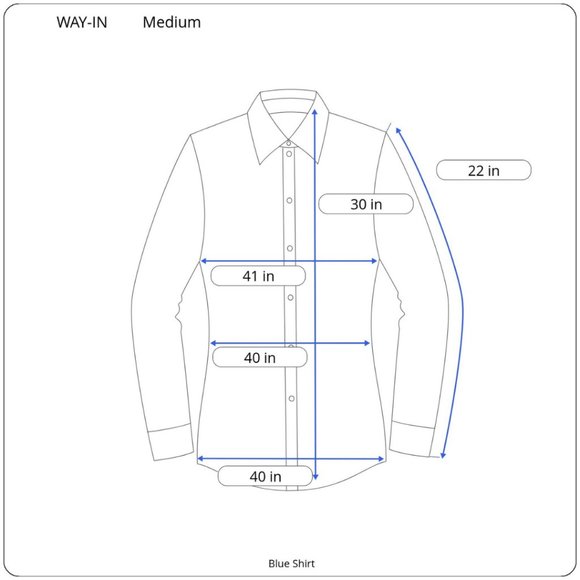 WAY-IN Blue Button Up Blouse in Size Medium - Picture 5 of 5